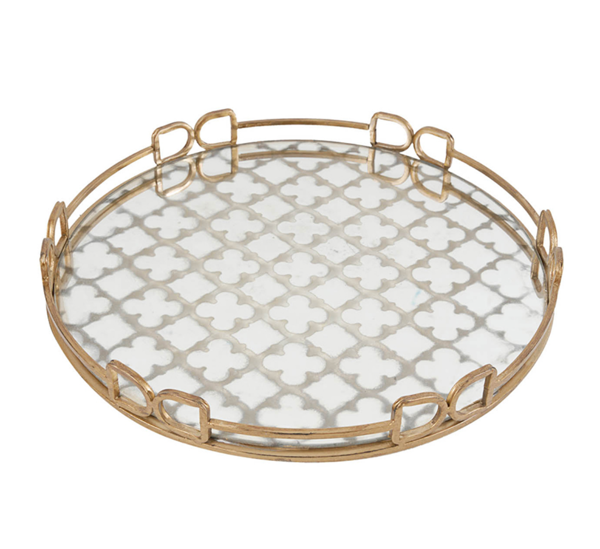 Large Round Glass Decorative Tray