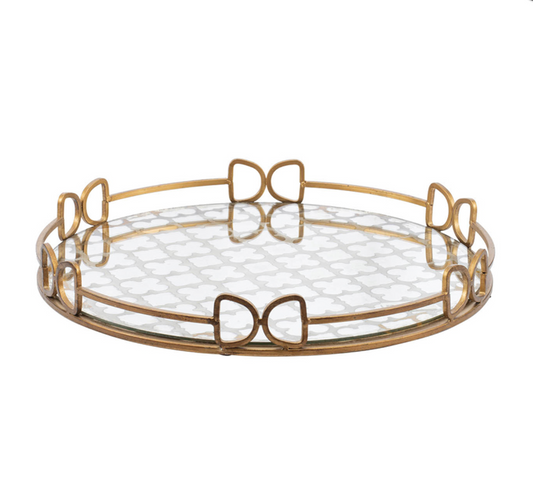 Large Round Glass Decorative Tray