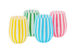 Stripe Hand-Painted Stemless Wine Glasses  - S/4