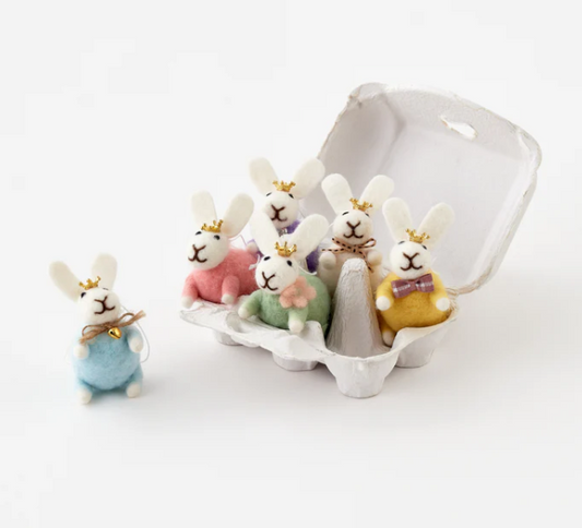 Felt Bunny in Egg Crate