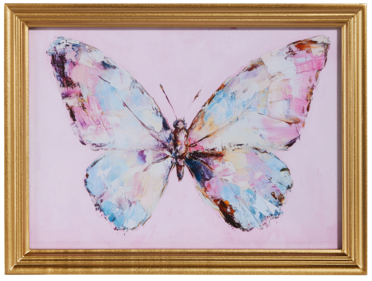 12" Pastel Flutter Framed Wall Art