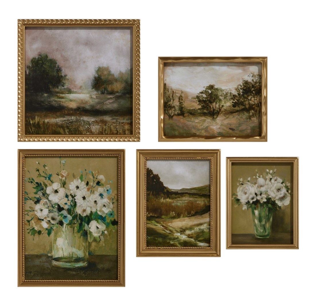 Landscape & Flower Framed Art