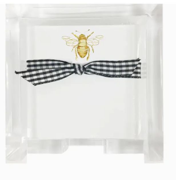 Golden Bumble Bee Mini Notes w/ Acrylic Box