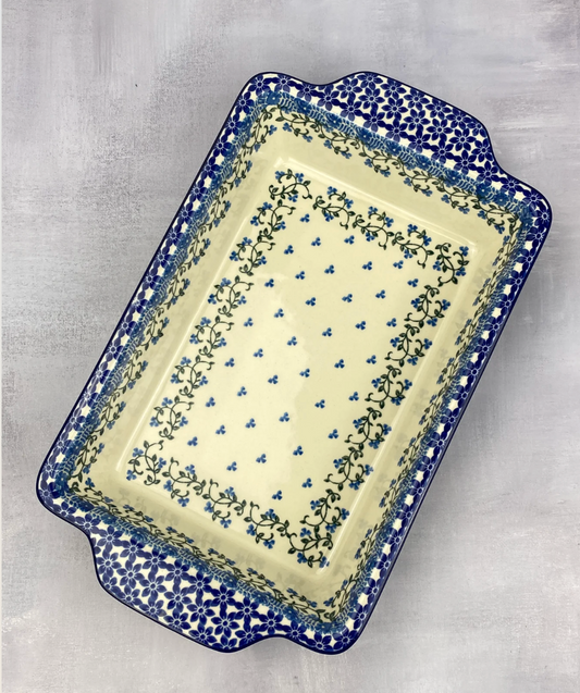 Polish Pottery 7x11 Baking Dish Floral Vines PREORDER