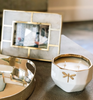 Dragonfly Capri Candle -Sea Salt+Orchid- Lg. Gold