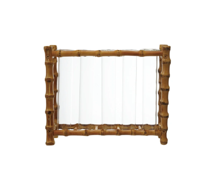 Bamboo Stand with 5 Glass Test Tube Vases
