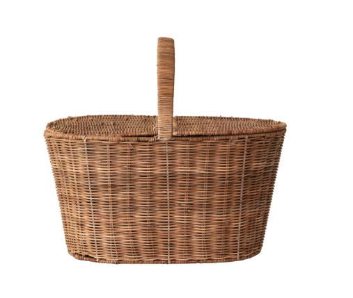 Decorative Hand-Woven Rattan Picnic Basket