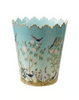 Metal Scalloped Buckets/Bins W Nature Scene