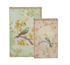 Multi-Colored Book Boxes with Bird and Floral Motifs