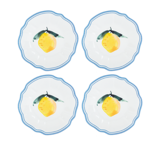 Melamine Lemon Dinner Plates S/4