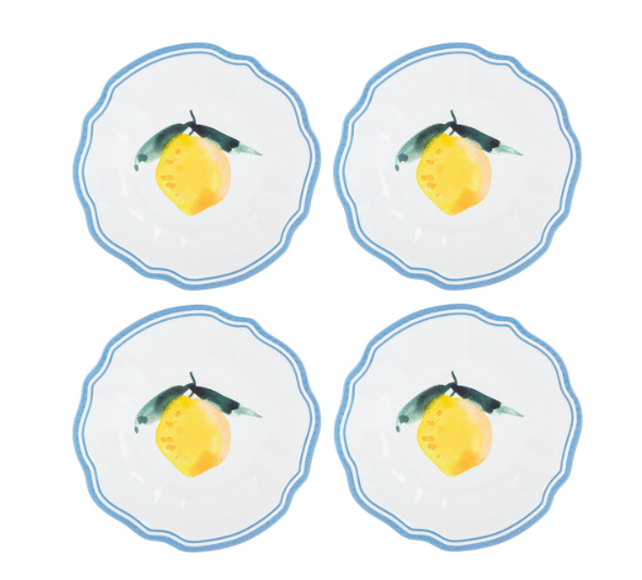 Melamine Lemon Dinner Plates S/4