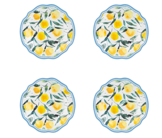 Melamine Lemon Salad Plates S/4