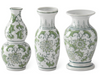 Green & White Chinoiserie Bud Vase