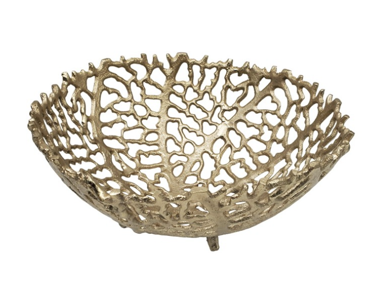 Coral Bowl - Gold Metal