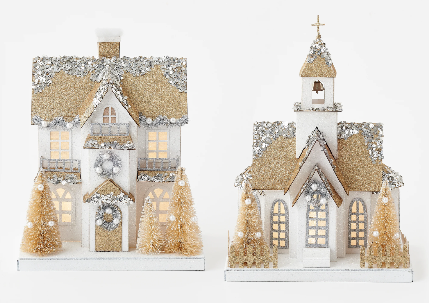 LED Lit Church and House