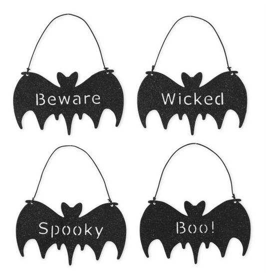4.75" Glittered Halloween Bat Ornament