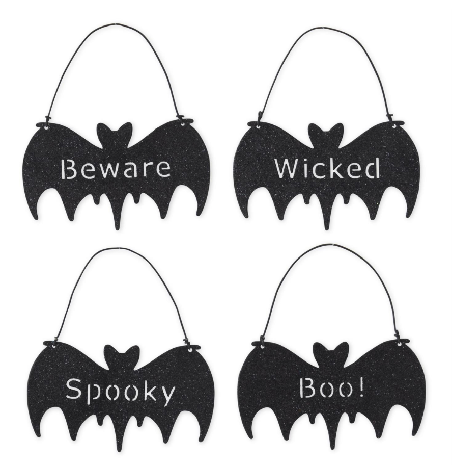 4.75" Glittered Halloween Bat Ornament