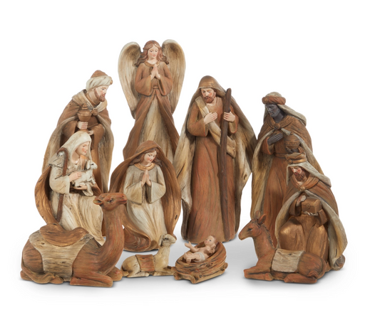 9.5" Nativity Set - Natural