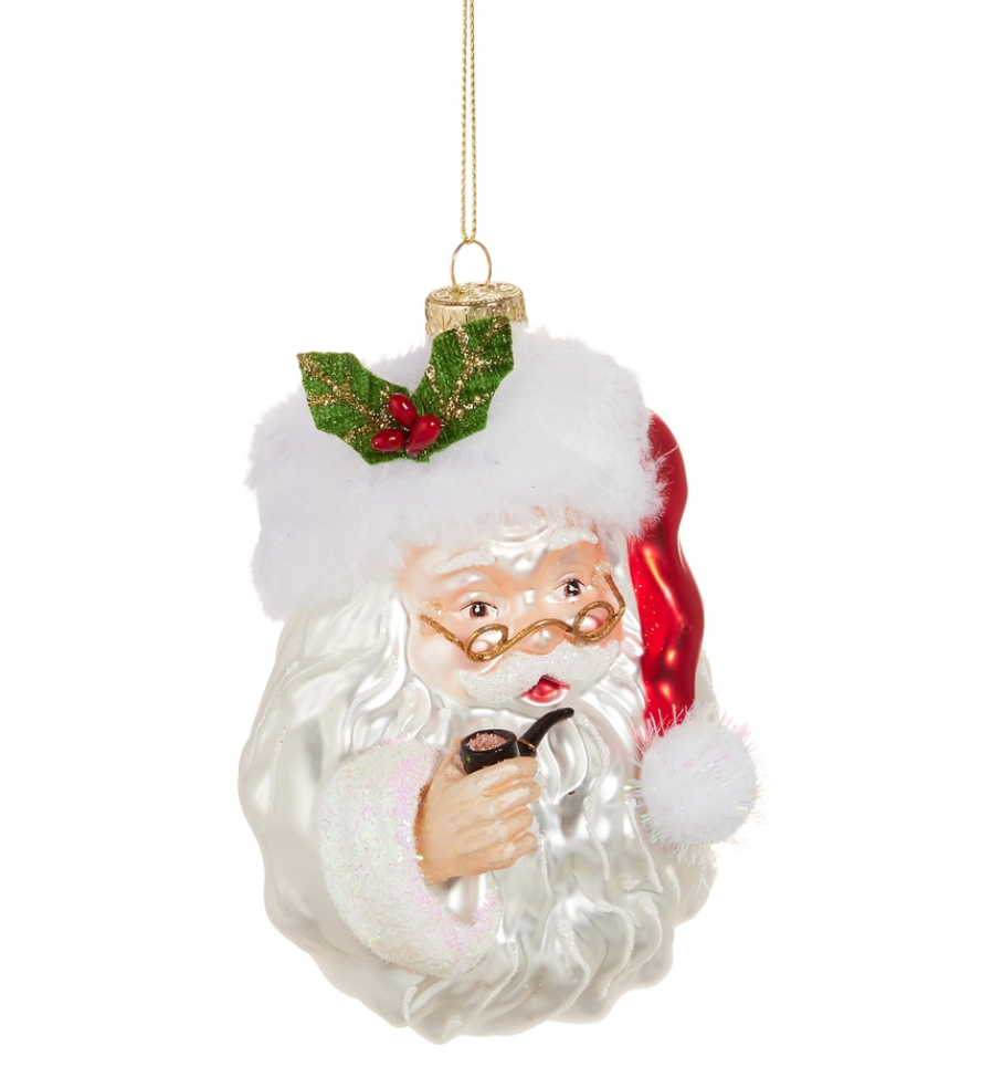 5" Santa w/ Pipe Ornament