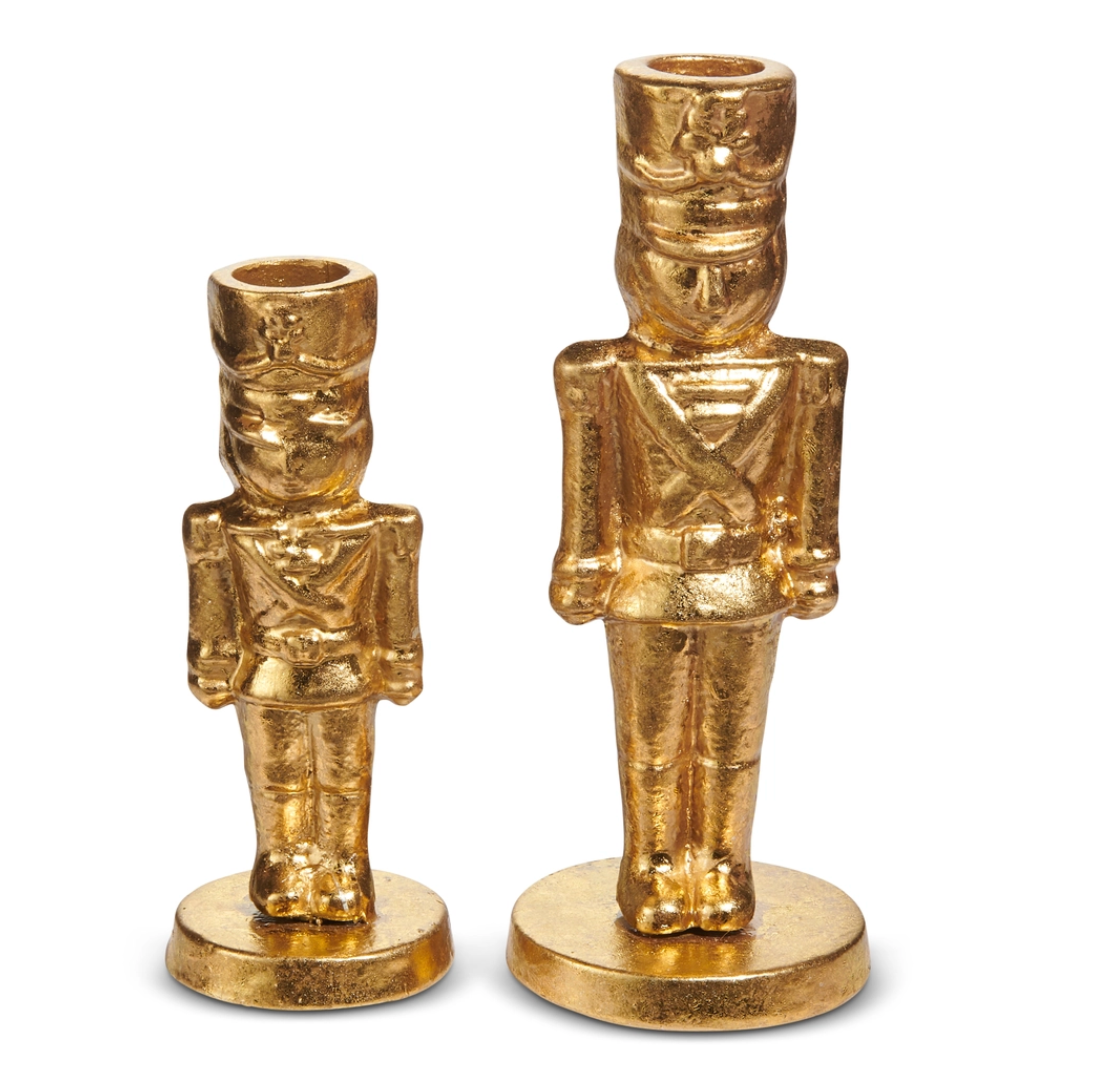 Pair of Gold Nutcracker Candlesticks