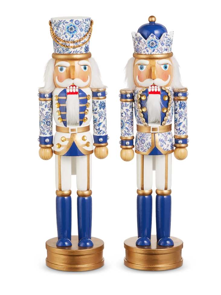 14.75" Blue Chinoiserie Nutcracker
