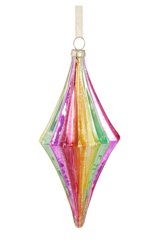 6" Shiny Neon Finial Ornament