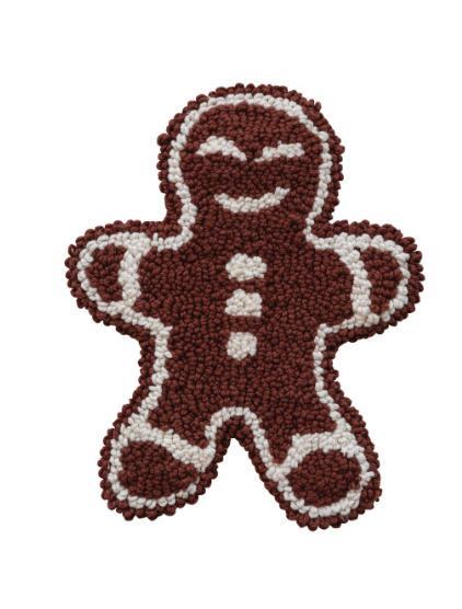 Cotton Tufted Gingerbread Shaped Pot Holder
