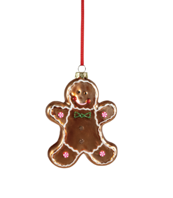 Glass Gingerbread Cookie Ornament