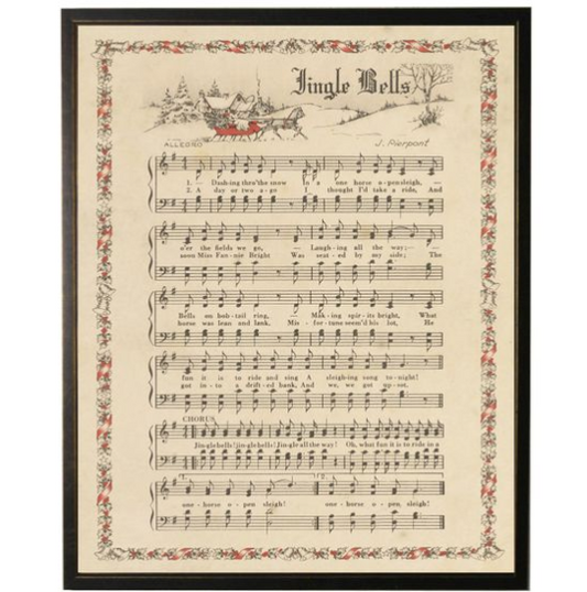 Jingle Bell Vintage Framed Hymn