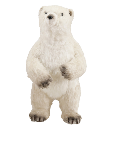 Faux Fur Standing Polar Bear Figure - Large
