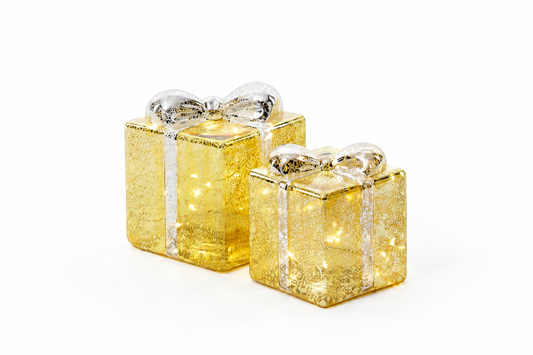 LED Gold Glass Presents Set