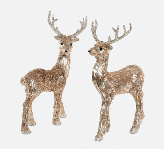 Festive Fiber Blend Standing Deer - Gold