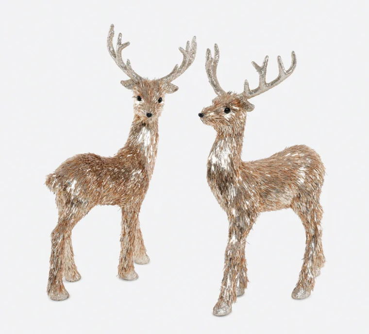 Festive Fiber Blend Standing Deer - Gold