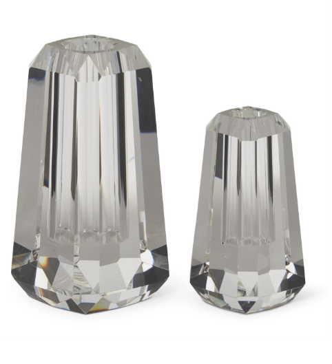 Geometric Crystal Glass Bud Vase