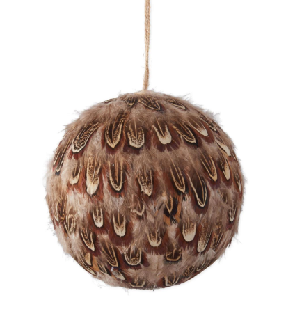 Brown Feather Ornament Ball
