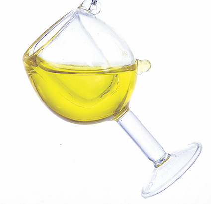 Wine Glass Ornament  - 4"H - 2 Styles - Red/White