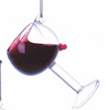 Wine Glass Ornament  - 4"H - 2 Styles - Red/White