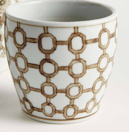 Province Mini Flower Pots -Brown & White- 6 Styles