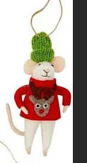 Hand Crafted Felt Mouse Ornament