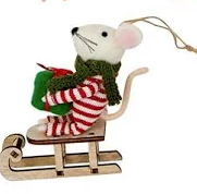 Hand Crafted Felt Mouse Ornament