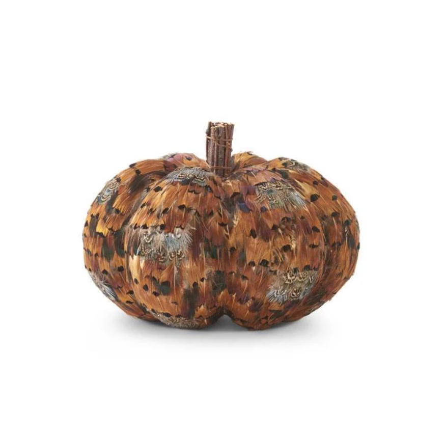 Orange & Brown Feather Pumpkin