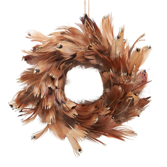 6" Pheasant Feather Wreath Ornament