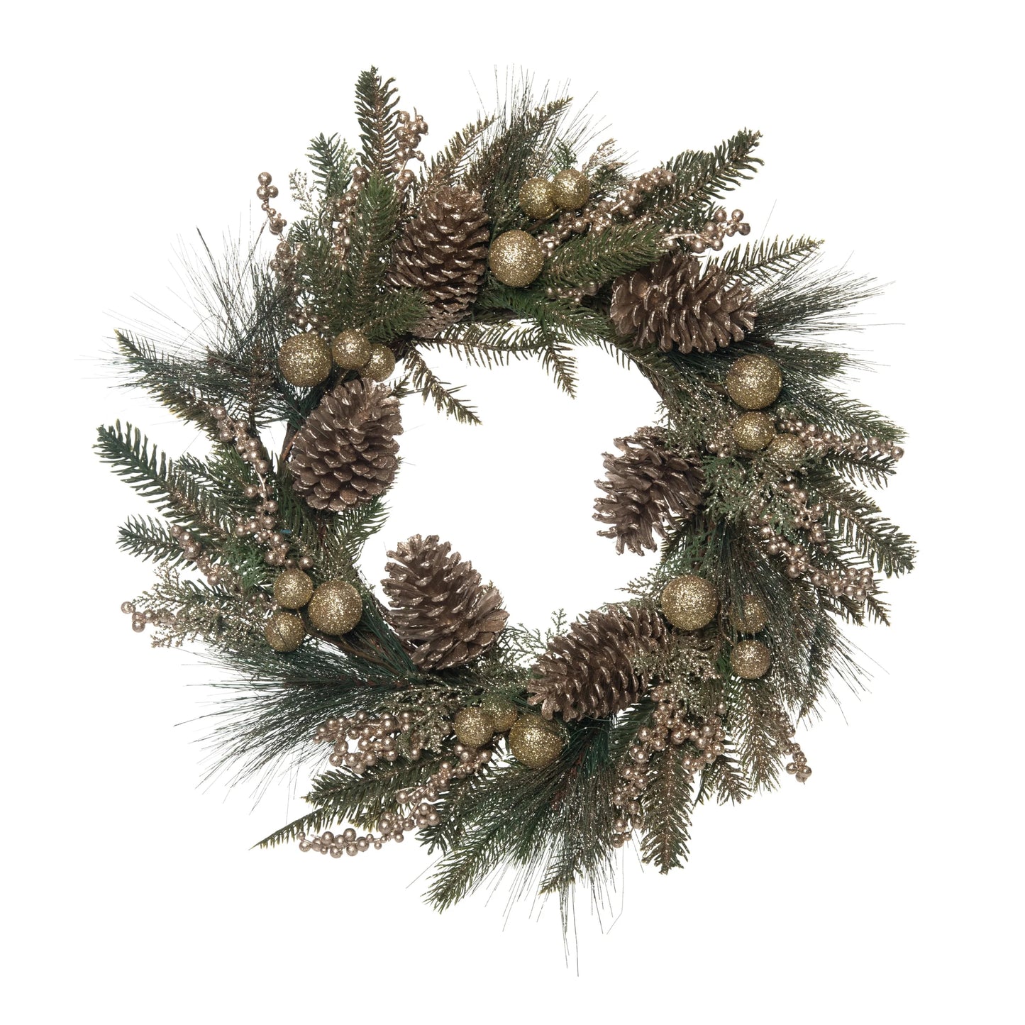Golden & Pine Wreath - 24"