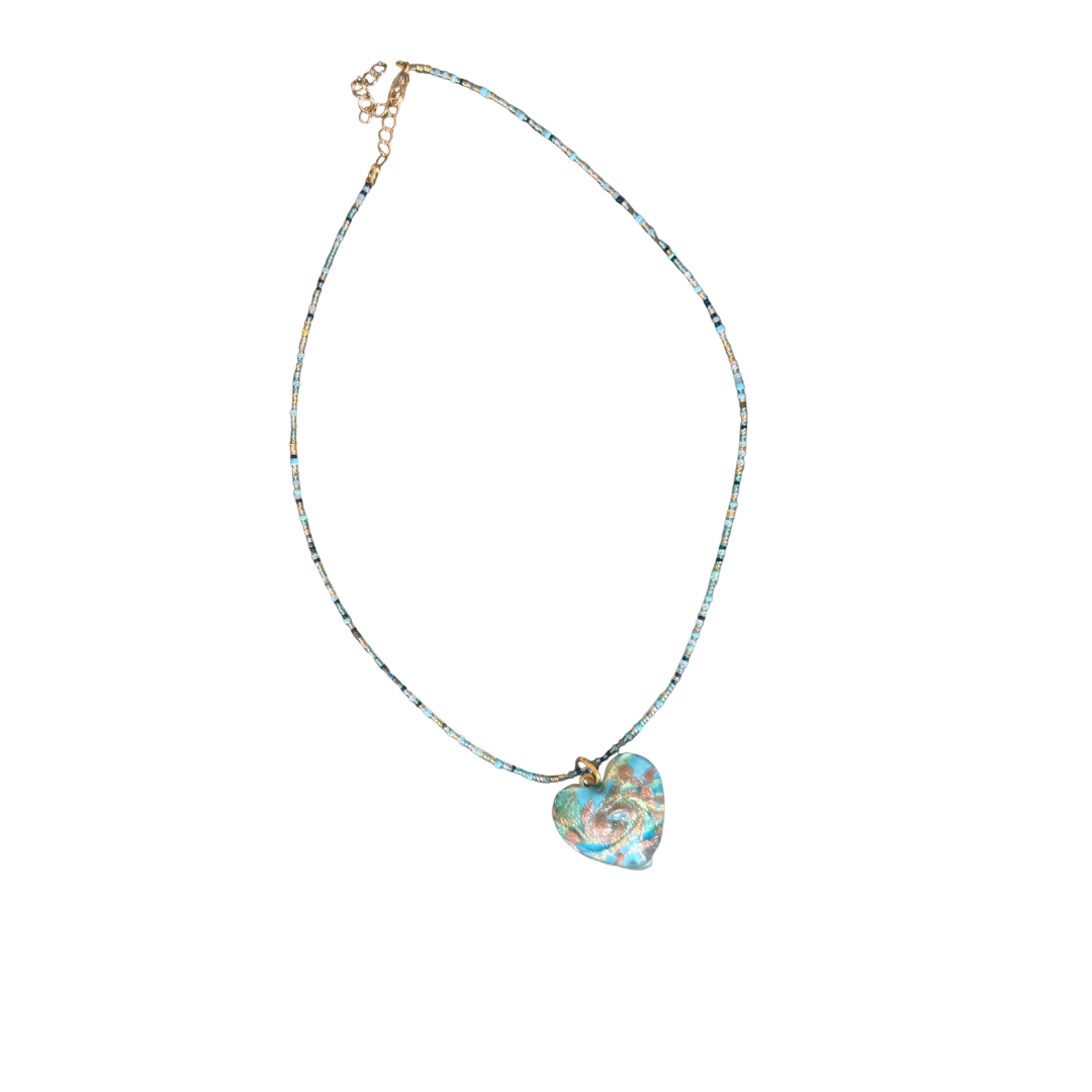 Heart Murano Glass Pendant Necklace
