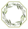 Octagonal Wreath & Leaves Saxon Green Placemat