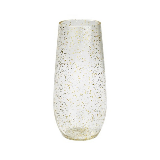 Festive Glitter Stemless Champagne Flute, Set of 4