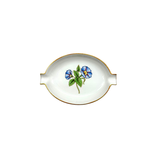 Trinket Dish 5” Blue Flowers