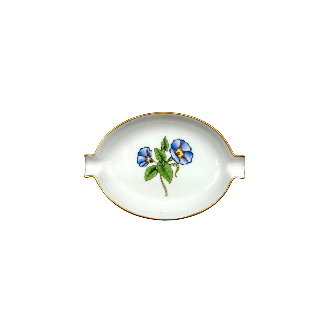 Trinket Dish 5” Blue Flowers