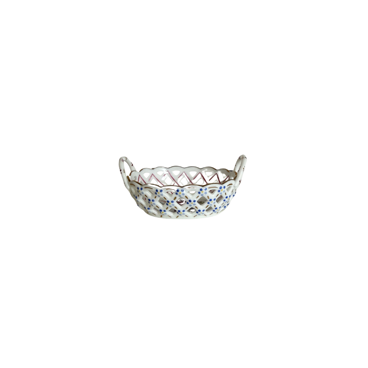 3.5" Reticulated Oval Bowl Indian Basket
