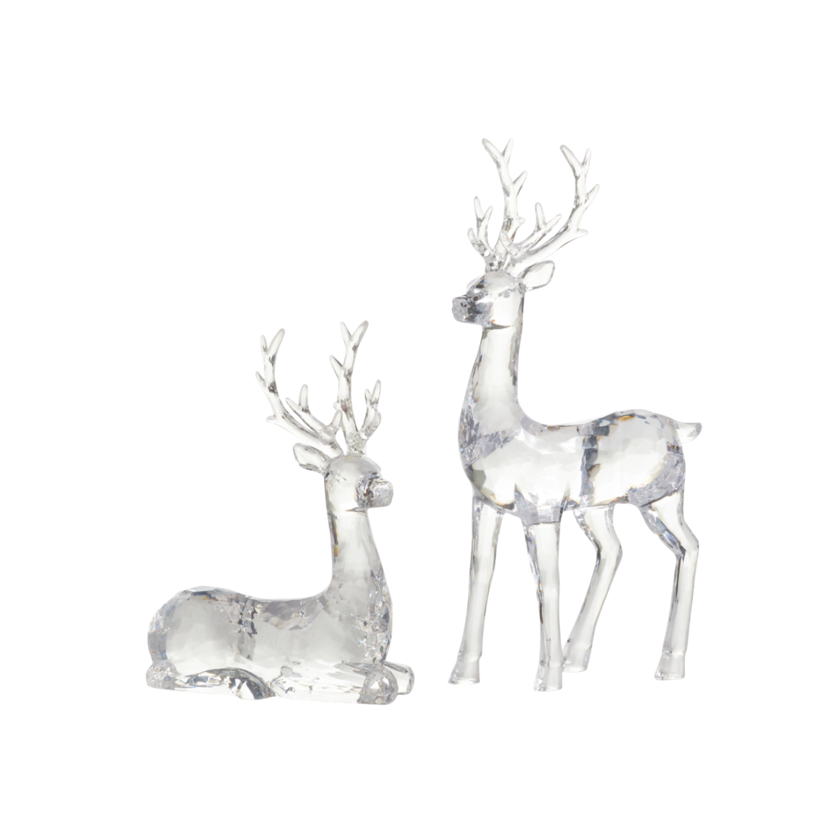 Set of Clear Sculpted Acrylic Deer
